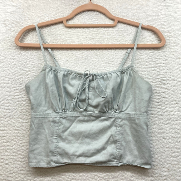 Abercrombie & Fitch Tops - Abercrombie And Fitch Shirt Womens XS Blue Crop Tank Top Y2K Retro Boho Tie
